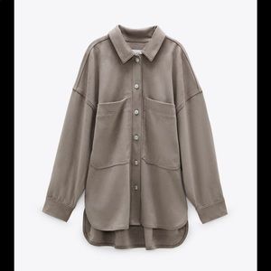 NWT Zara faux suede overshirt Small